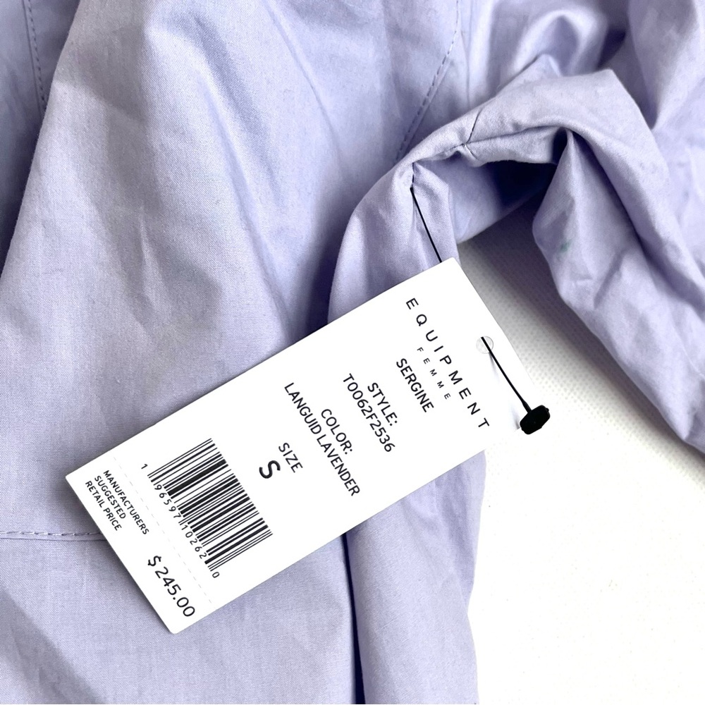 NWT Equipment Lavender Sergine Button Up 100% Cotton Shirt - Picture 4 of 6